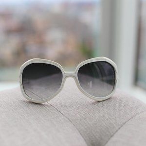 Reed Krakoff White Oversized Sporty Sunglasses